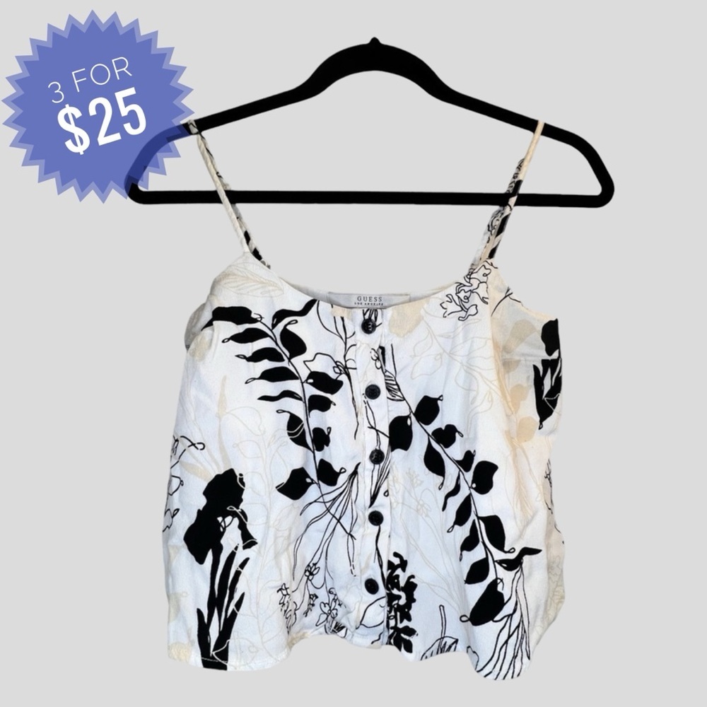 Sale Guess Los Angeles Tank Top Floral Print Size XS